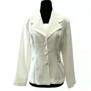 Vintage V.I. Petites  Blazer Single Breasted Removable Dickie Size 8 Petite NWT